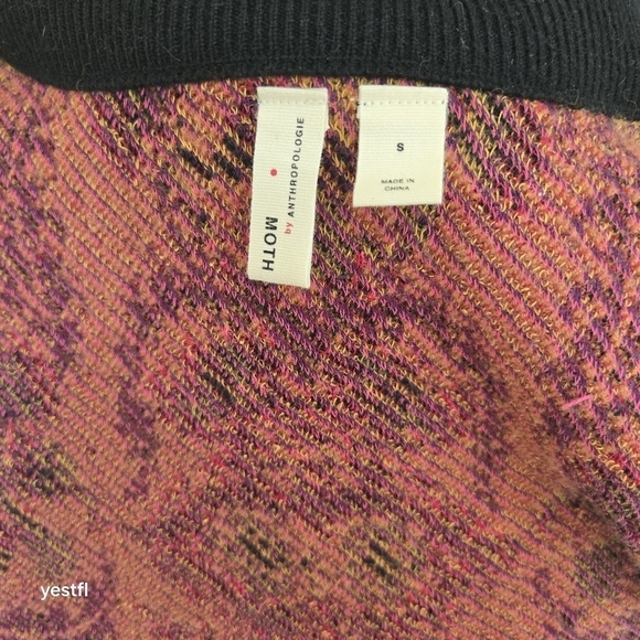 Anthropologie Moth Payton Floral Jacquard Jacket Sweater Cardigan Fair isle S - Picture 8 of 9